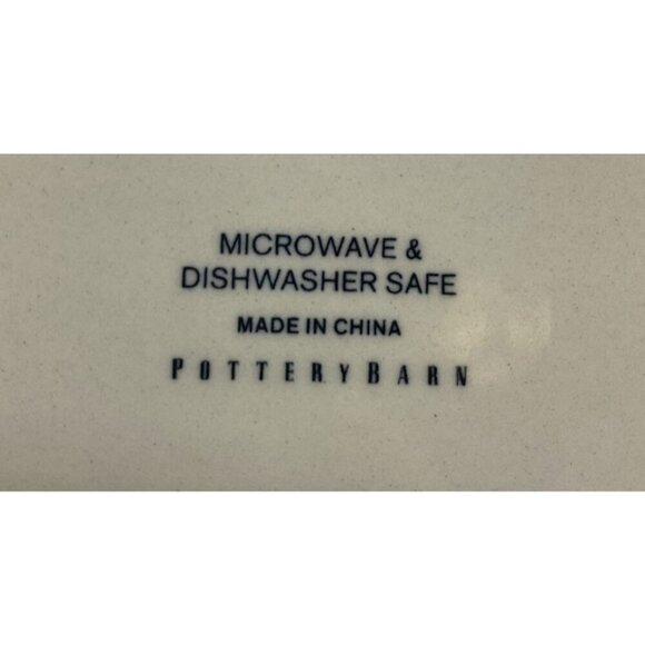 Pottery Barn Salad Plate Dessert Blue Shell Ocean Beach Coastal Coral  8" Lot 2 - Picture 9 of 13